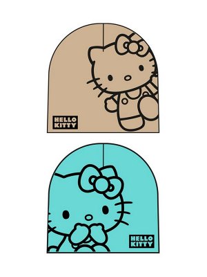 Шапка трикотажная для девочек, 2 шт в комплекте бежевый,голубой
