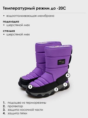 Сапоги для девочек фиолетовый,черный