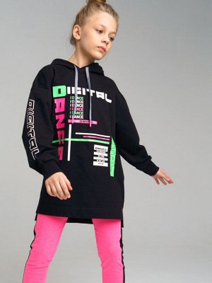 Толстовка из футера для девочки черный