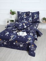 Комплект постельного белья ПОПЛИН 852-1 Космос1,5 спальный