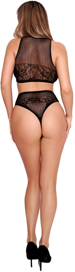 Комплект из лифа и трусиков с высокой посадкой S/L(42-46) (чёрный)