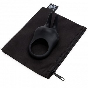 Эрекционное кольцо Fifty Shades of Grey Sensation с вибрацией, черное с кроликом