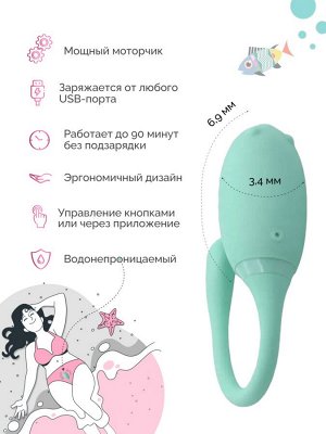 Вибратор Magic Motion FUGU с приложением + тренажёр Кегеля, мятный