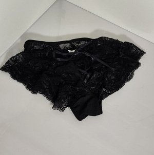 Женские кружевные трусы, черный