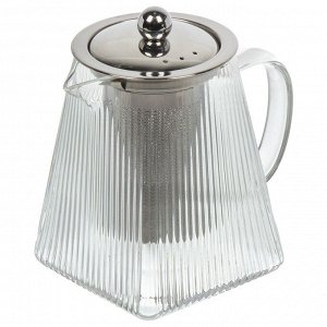 Чайник заварочный стекло, металл, 0.75 л, с ситечком, Daniks, B050187