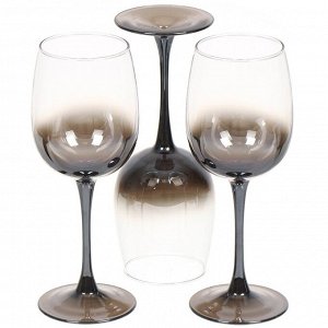 GLASSTAR Gus-Khrustalny Бокал для вина, 420 мл, стекло, 3 шт, Glasstar, Шоколад Омбре, RNСHO_8166_11