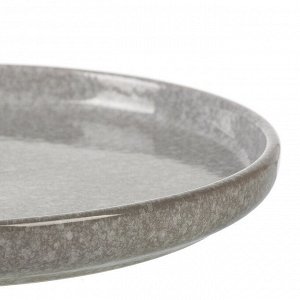 Тарелка обеденная, керамика, 27 см, круглая, Stone, Daniks, HMN240412A1-D/P, серая