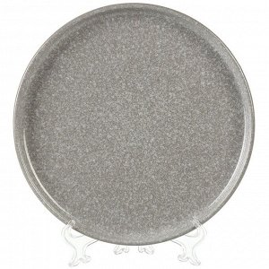 Тарелка обеденная, керамика, 27 см, круглая, Stone, Daniks, HMN240412A1-D/P, серая
