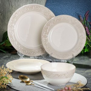 Тарелка обеденная, керамика, 27 см, круглая, Антика, Daniks, HMN230212B-D/P