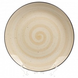 Тарелка обеденная, керамика, 27 см, круглая, Кремовый бриз, Elrington, 139-27108