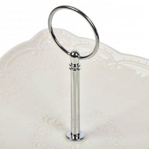 Ваза для фруктов, 2 яруса, керамика, 20х25 см, Y4-6551, белая