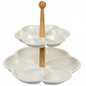 Ваза для фруктов, 2 яруса, керамика, 30.5, 28 см, Y4-6271