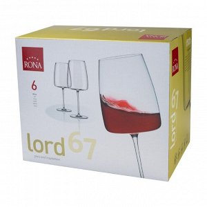 Бокал для вина, 670 мл, стекло, 6 шт, Rona, Lord, 900-478