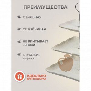 Ваза для фруктов, 3 яруса, керамика, 15х20х25 см, Y4-6549, белая
