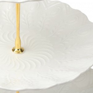 Ваза для фруктов, 3 яруса, керамика, 25.5х2.5, 20.5х2, 15.5х1.5 см, Y4-6315, белая