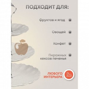 Ваза для фруктов, 3 яруса, керамика, 25.5х2.5, 20.5х2, 15.5х1.5 см, Y4-6315-2