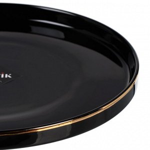 Тарелка десертная, фарфор, 21 см, круглая, Black Gold, Domenik, DM3011-1