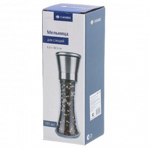 Мельница для специй стекло, металл, 195 мл, Daniks, YM6618SY