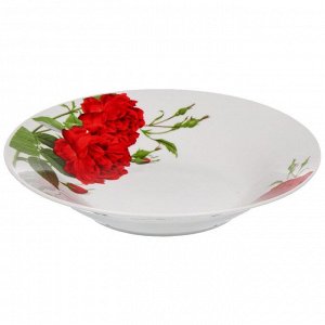 Тарелка суповая, керамика, 20 см, 0.5 л, круглая, Алая роза, Daniks, 19-291#