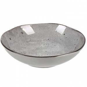 Тарелка суповая, керамика, 20 см, круглая, Stone Dark, Domenik, TDP576/DMD043