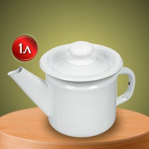 Чайник сталь, эмалированное покрытие, 1 л, ручка металлическая, Сибирские товары, светлый, С42707/С42707.3