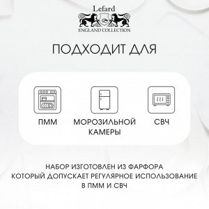 Набор тарелок закусочный, фарфор, 2 шт, 23 см, 23 см, круглый, Белый цветок, Lefard, 415-2128, серый