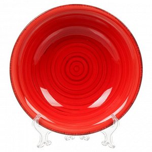 Тарелка суповая, керамика, 21 см, круглая, Scarlet, Domenik, DMD003