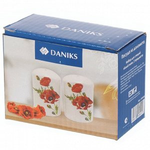 Набор для специй доломит, 8 см, 2 шт, 5.6х5.6х8 см, Daniks, Алый мак
