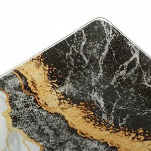 Тарелка десертная сервировочная, стекло, 20х30 см, прямоугольная, Флюид, Daniks