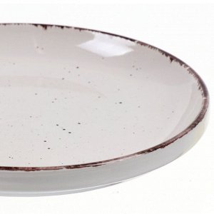 Тарелка десертная, керамика, 17.6 см, круглая, White Fusion, Daniks, белая