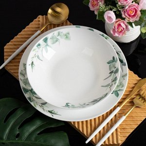 Тарелка суповая, стеклокерамика, 20 см, 700мл, круглая, Эвкалипт, Daniks, LPKSP80/K2301