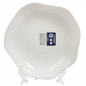Тарелка суповая, стеклокерамика, 20.5 см, фигурная, Galeo White, Luminarc, V9415