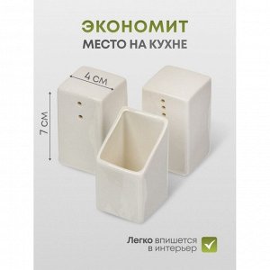Набор для специй керамика, бамбук, 3 шт, на подставке, Y6-6461/Y4-9192
