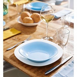 Тарелка суповая, стеклокерамика, 21 см, квадратная, Carine Light Blue, Luminarc, P4250
