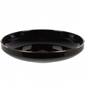 Тарелка суповая, фарфор, 19 см, круглая, Black Gold, Domenik, DM3012-1