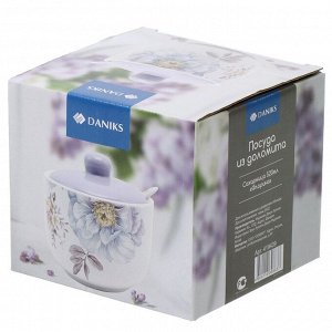 Сахарница 500 мл, доломит, с ложкой, Daniks, Флорина