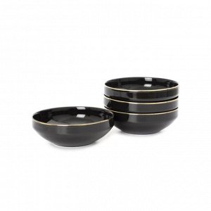 Сервиз столовый фарфор, 16 предметов, на 4 персоны, Domenik, Black Gold, DM3017