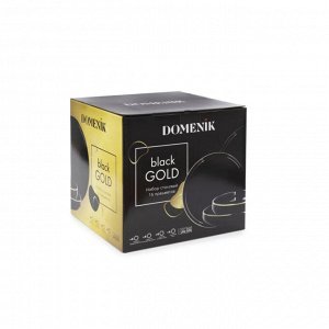 Сервиз столовый фарфор, 16 предметов, на 4 персоны, Domenik, Black Gold, DM3017