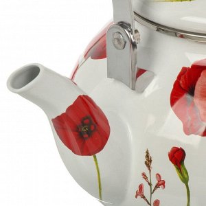 Чайник сталь, эмалированное покрытие, 2.5 л, Daniks, Маки, индукция