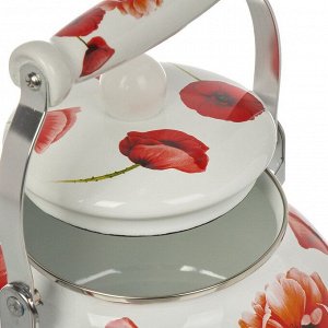 Чайник сталь, эмалированное покрытие, 2.5 л, Daniks, Маки, индукция