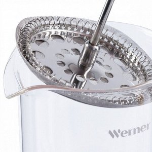 Френч-пресс 0.6 л, нержавеющая сталь, Werner, Allegro, темно-розовый, 51459
