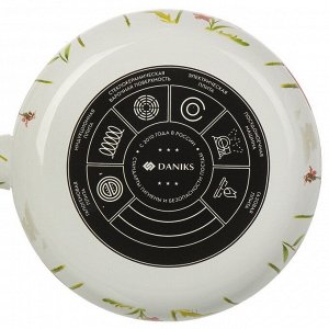 Чайник сталь, эмалированное покрытие, 2.5 л, Daniks, Маки, индукция