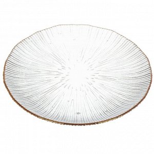Тарелка десертная, стекло, 15.5x1 см, отвод золотом, круглая, Алмаз, Daniks, B150095/Y4-9199
