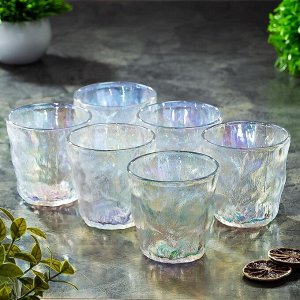 Стакан 300 мл, стекло, 6 шт, Daniks, Северное сияние, ST8595L