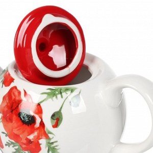 Чайник заварочный доломит, 0.95 л, Daniks, Алый мак