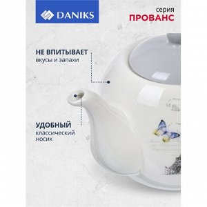Чайник заварочный доломит, 0.95 л, Daniks, Прованс, серый