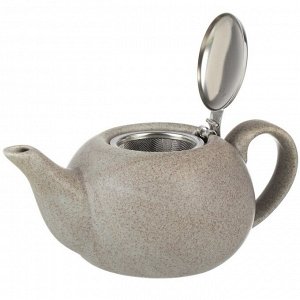 Чайник заварочный керамика, 0.75 л, с ситечком, Elrington, Феличита, 109-06020, коричневый