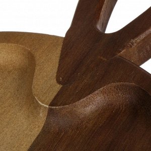 Блюдо акация, круглое, 25х35х2 см, с ручкой, Катунь, GR-PL-02