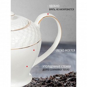 Чайник заварочный керамика, 1 л, с ситечком, Daniks, Кембридж