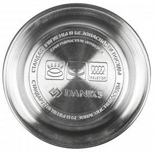 Чайник нержавеющая сталь, 0.8 л, зеркальный, с ситечком, Daniks, индукция, GS-04327